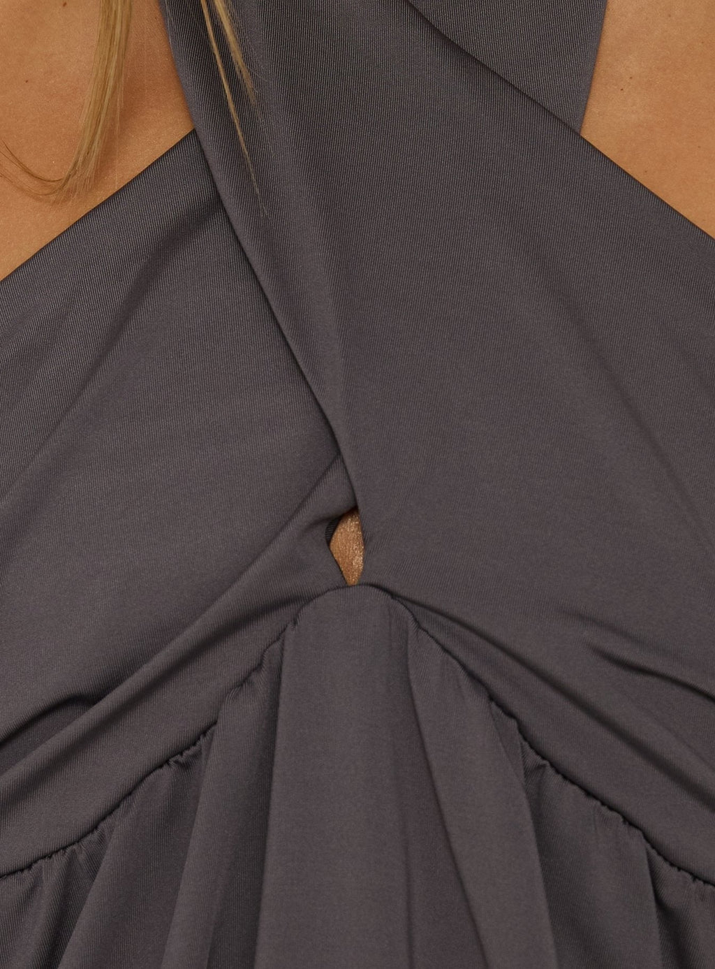 Harpah Cross Front Blouson Top Grey