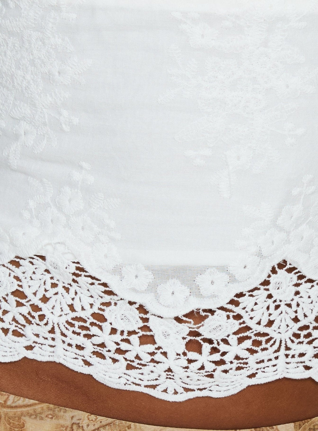 Starlina Lace Trim Cami Top White