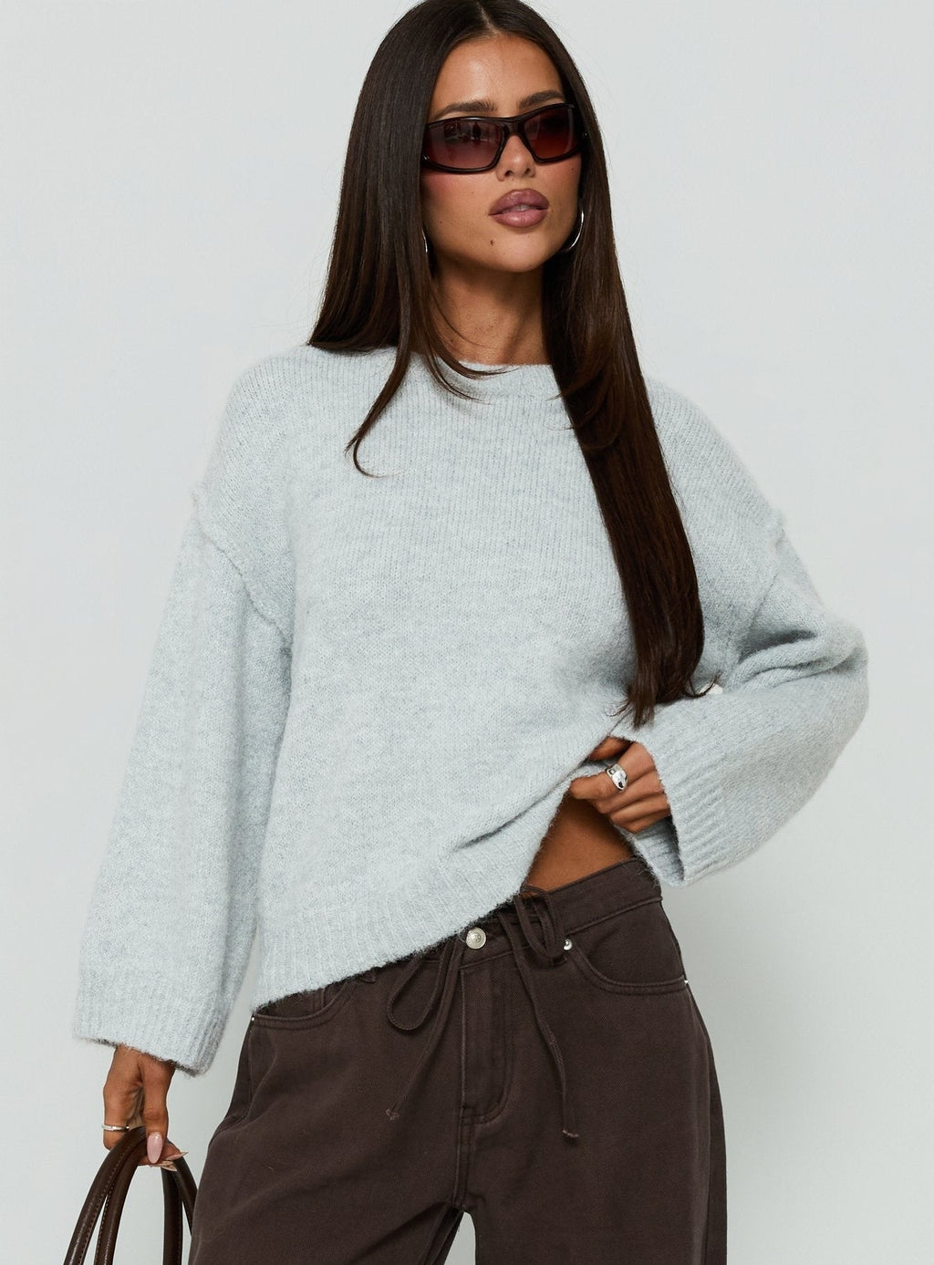 Syanah Knit Jumper Grey Marle
