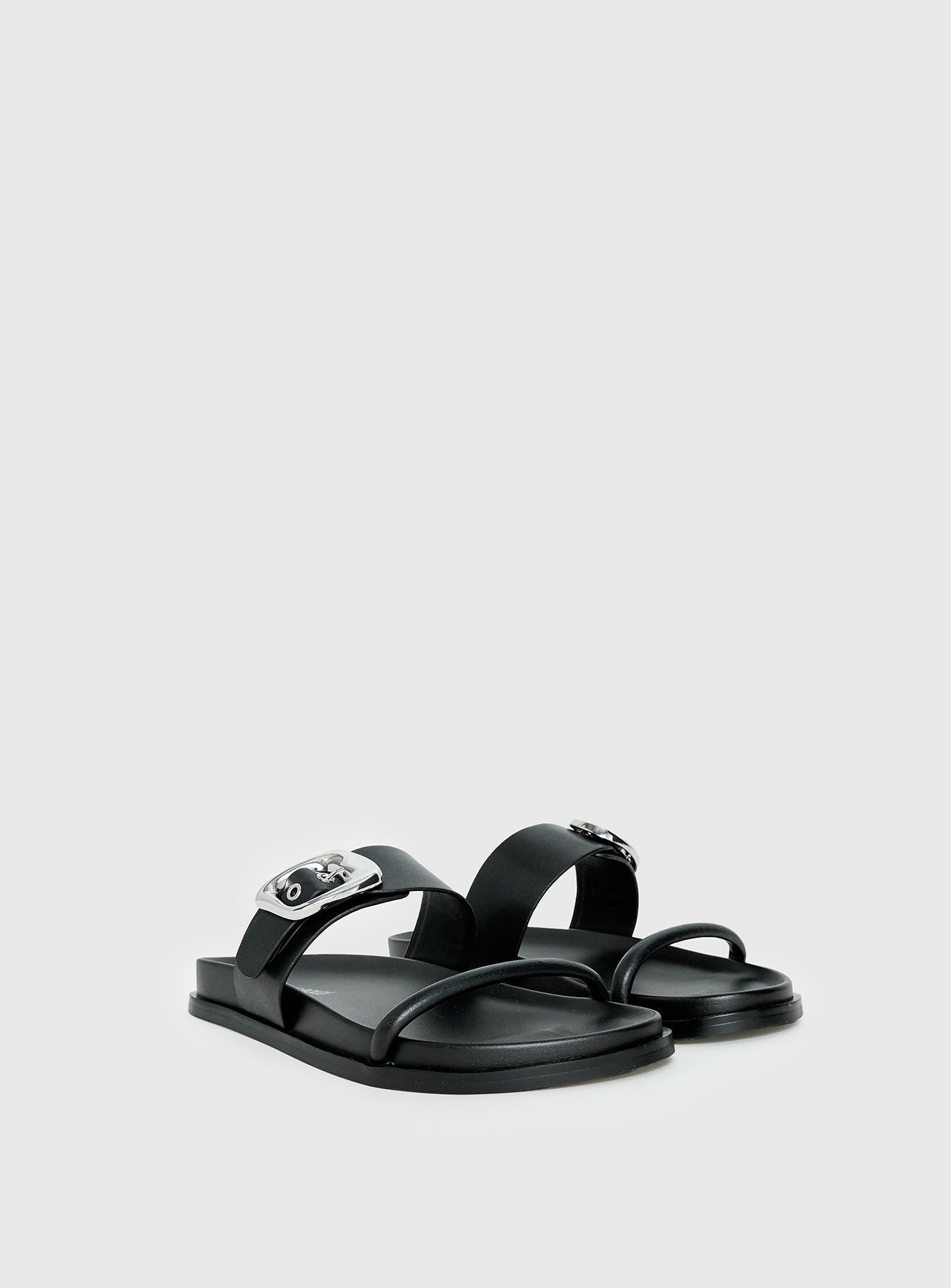 Worth It Buckle Detail Sandals Black