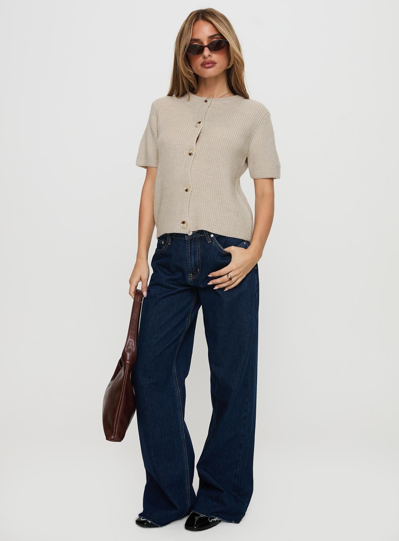 Wait A Lifetime Short Sleeve Cardigan Beige