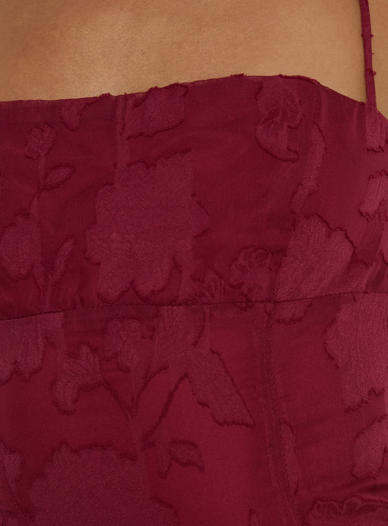 Delamere Mini Dress Burgundy Burnout