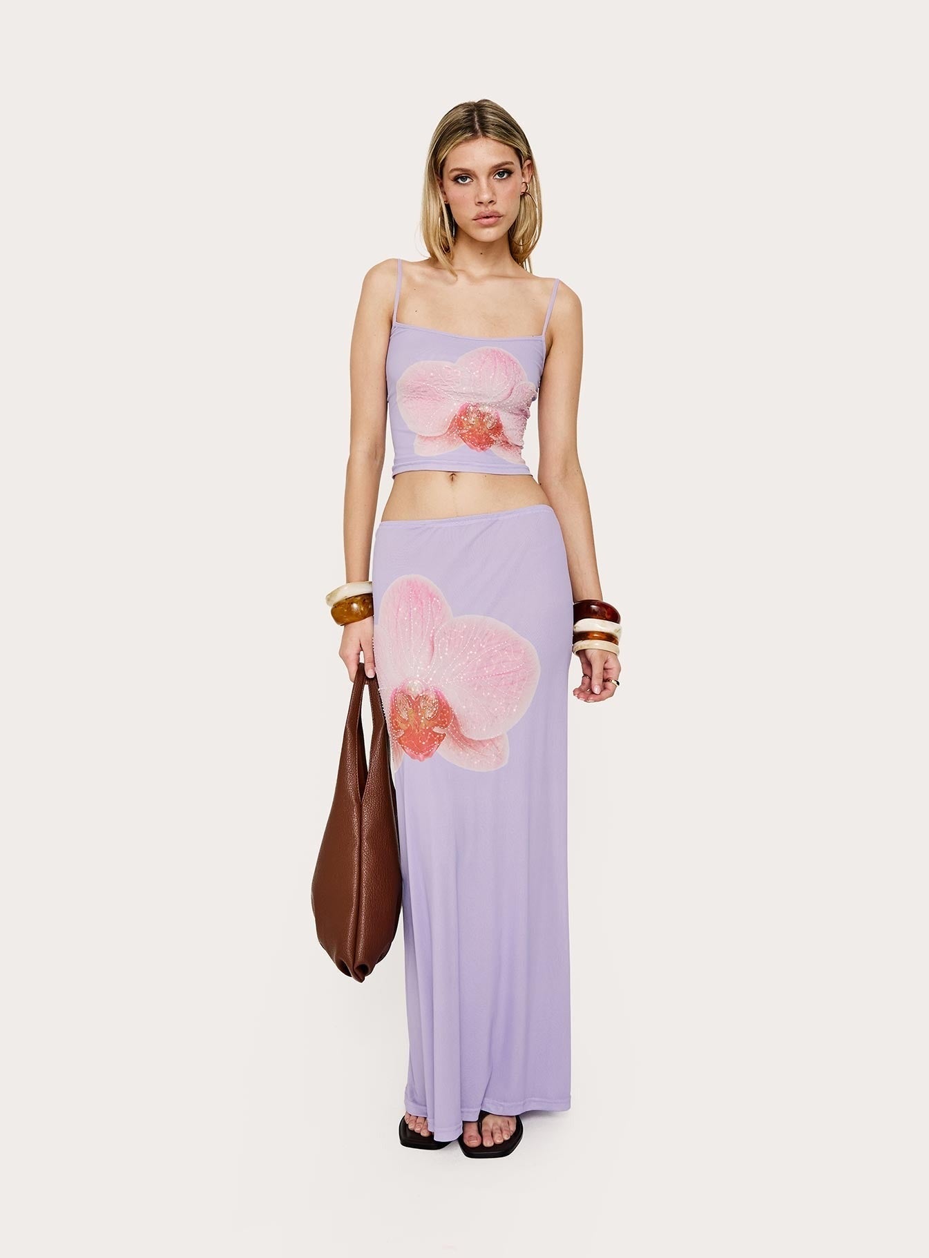 Golden Visions Scoop Graphic Cami Top Purple Orchid