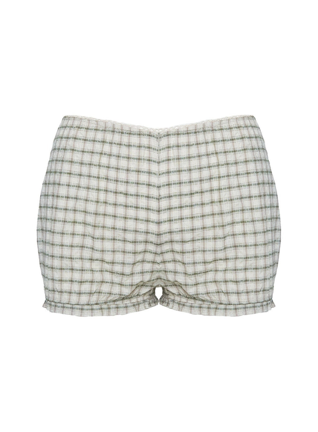 Mousie Micro Shorts Cream Plaid