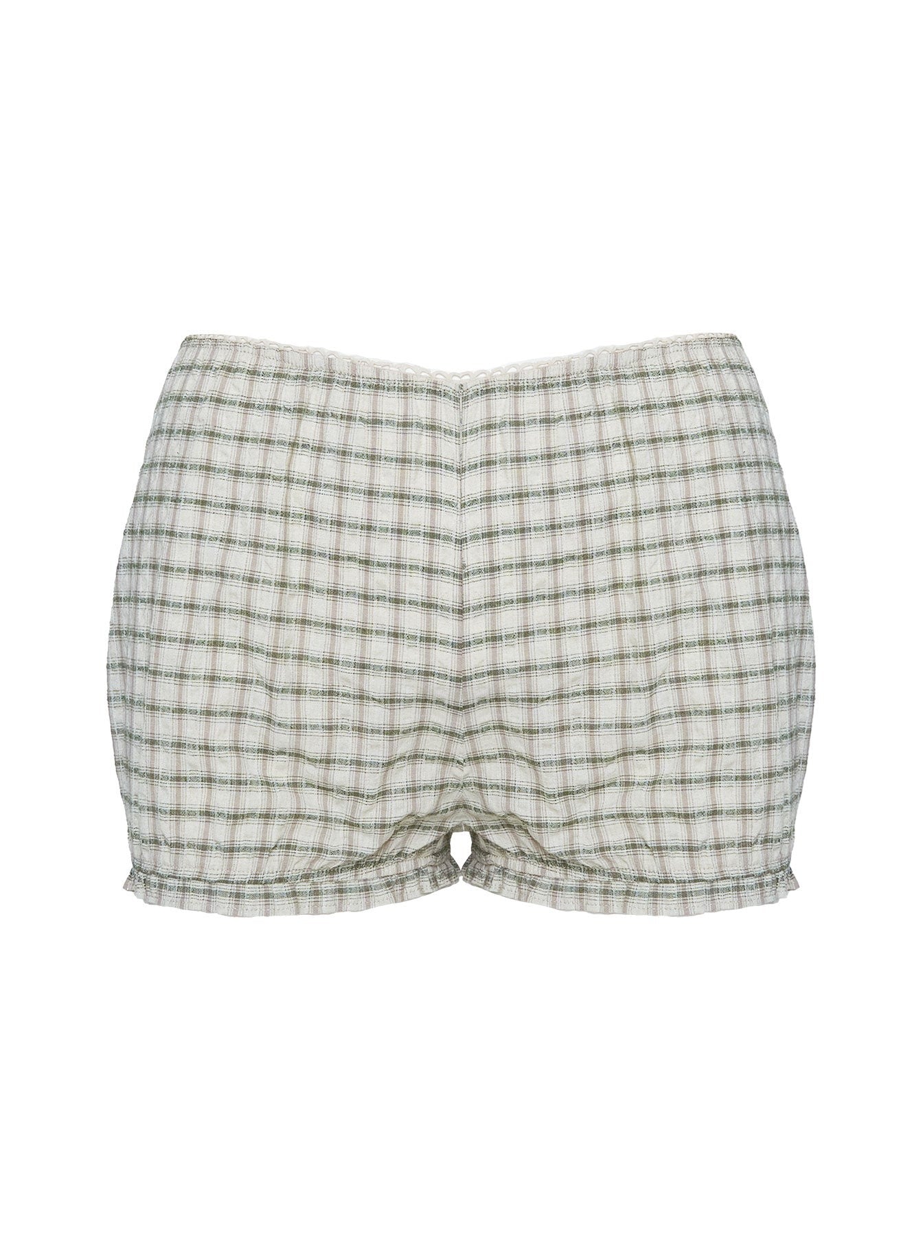 Mousie Micro Shorts Cream Plaid