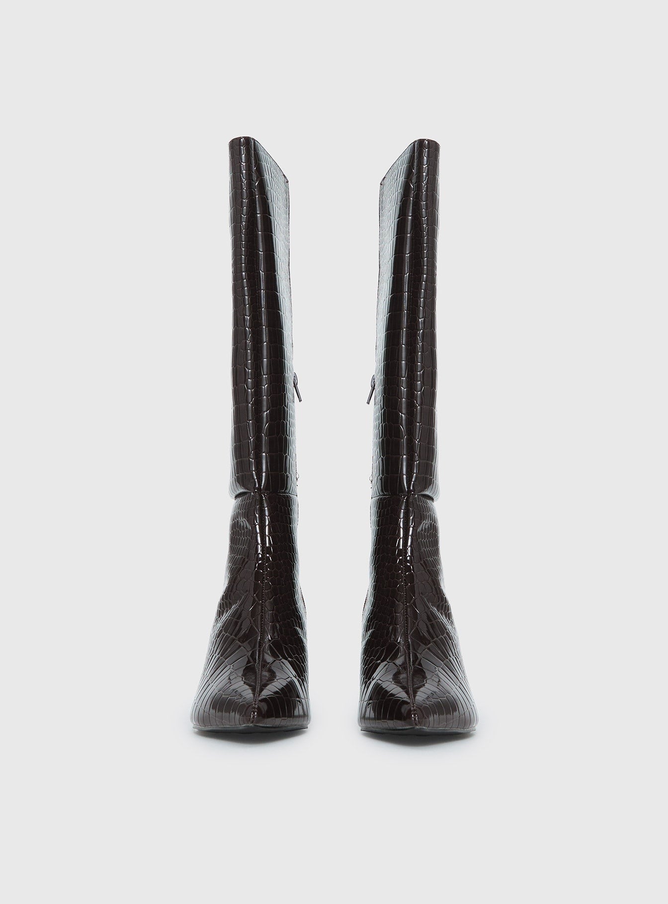 Therapy Dove Knee High Boots Chocolate Croc
