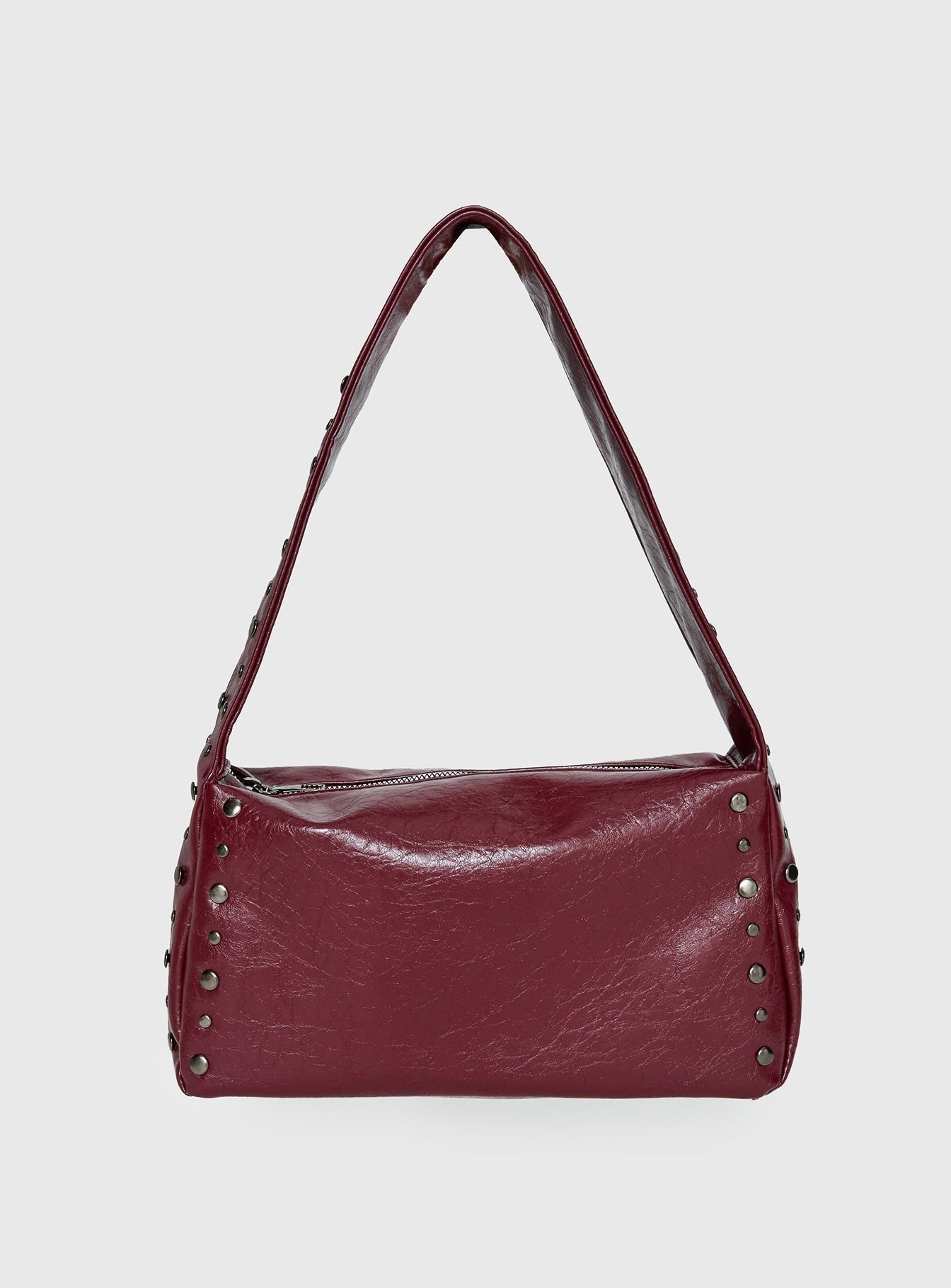 Kaiser Stud Detail Shoulder Bag Burgundy