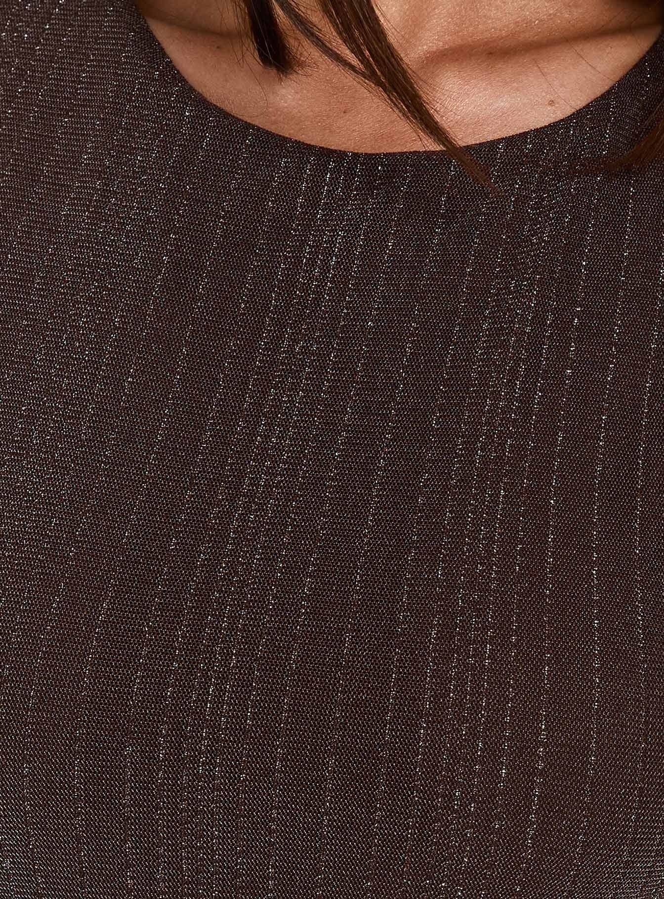 Yumiko Metallic Detail Romper Brown Stripe