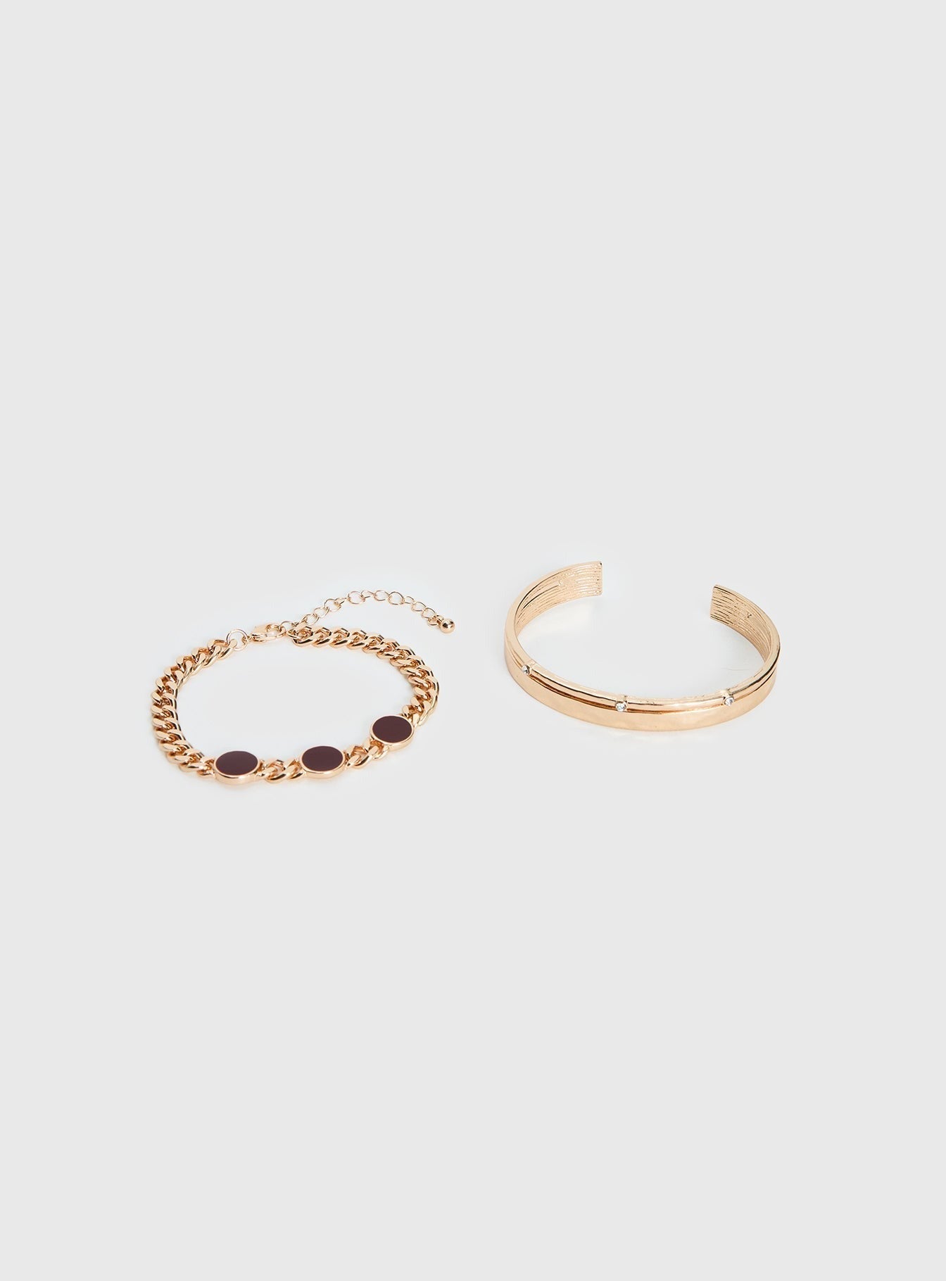 Wish You Would Bracelet Set Gold / Red