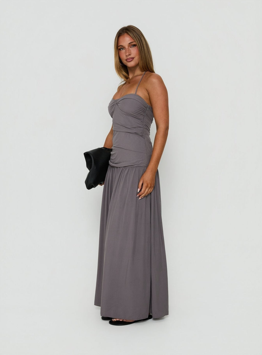 Marguerite Halter Maxi Dress Storm