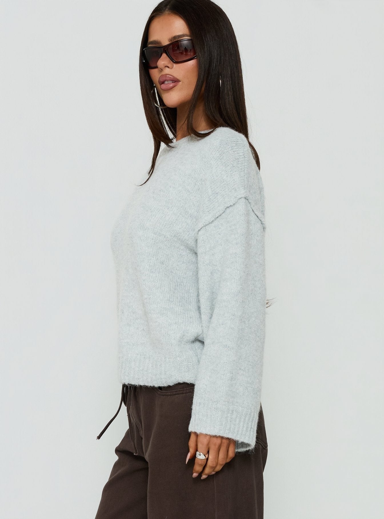 Syanah Knit Jumper Grey Marle