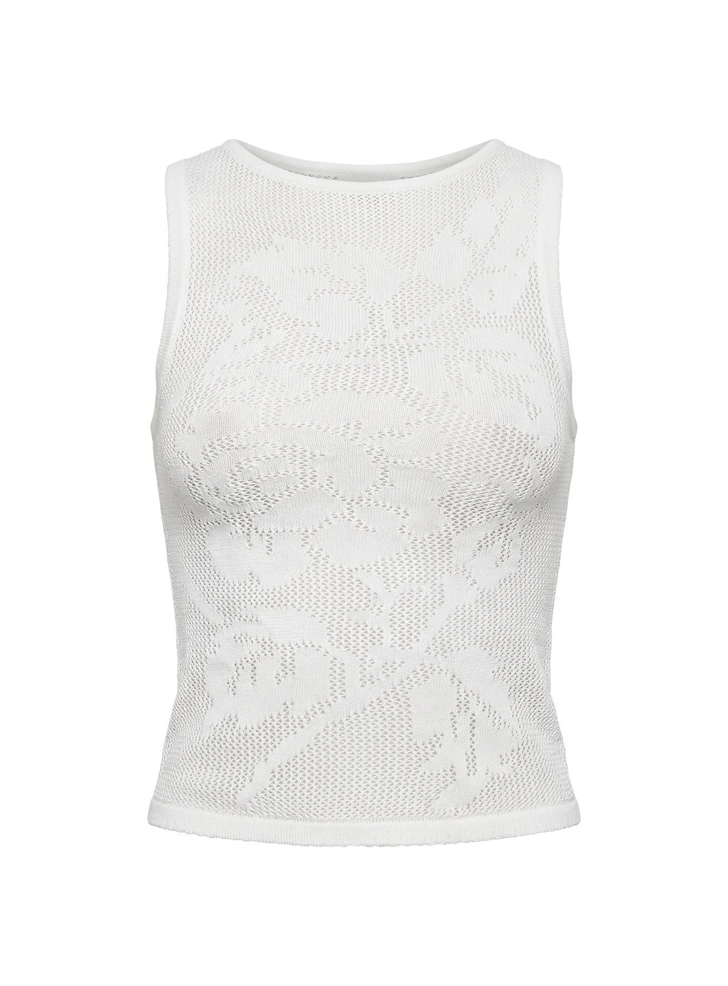 Cypressa Crochet Boat Neck Top Antique White