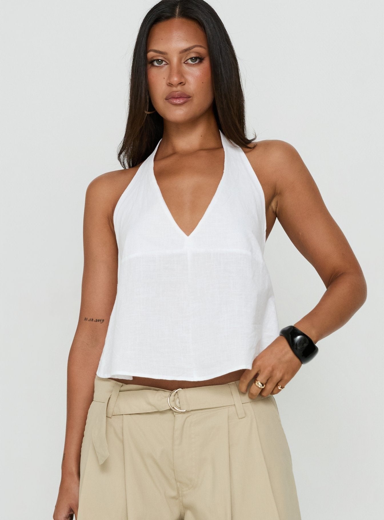 Faira Halter Top White