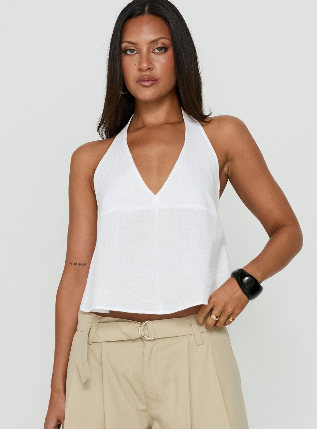Faira Halter Top White