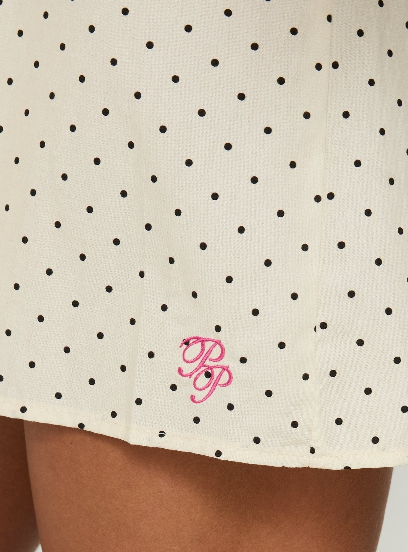 Nattalie Babydoll Sleep Mini Dress Cream Polka Dot