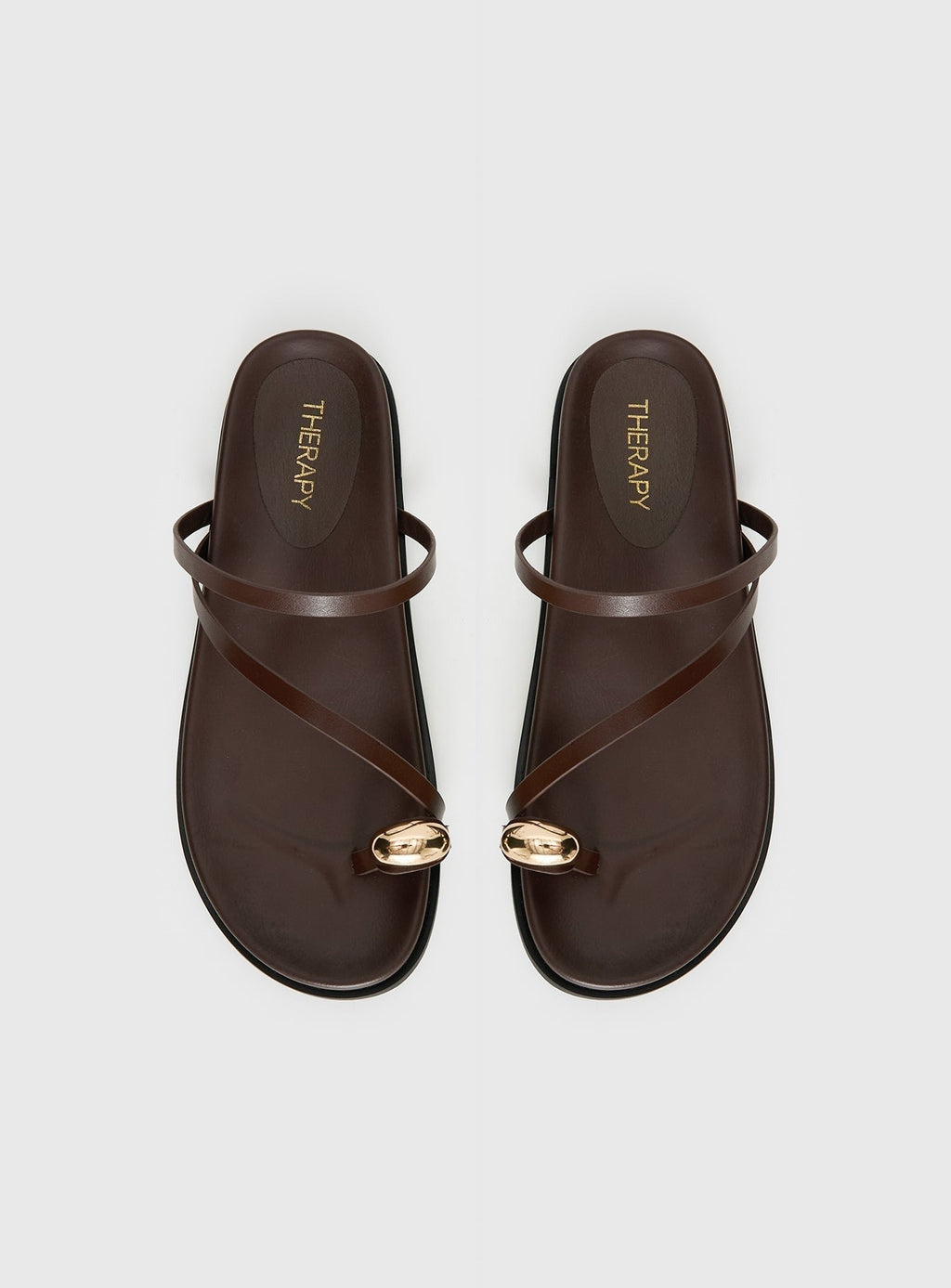 Therapy Alba Hardware Detail Sandals Chocolate