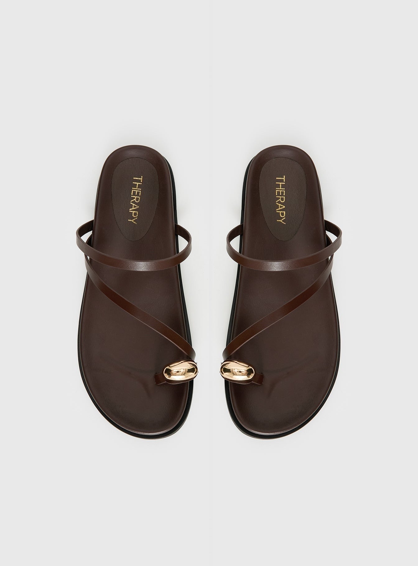 Therapy Alba Hardware Detail Sandals Chocolate