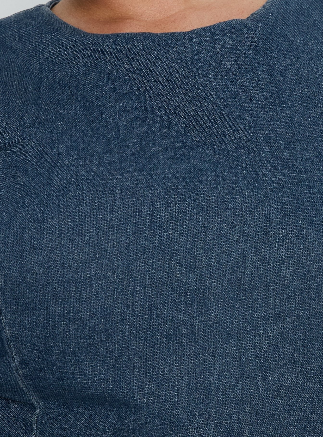 Ainsleigh Shift Denim Romper Mid Blue Wash Curve