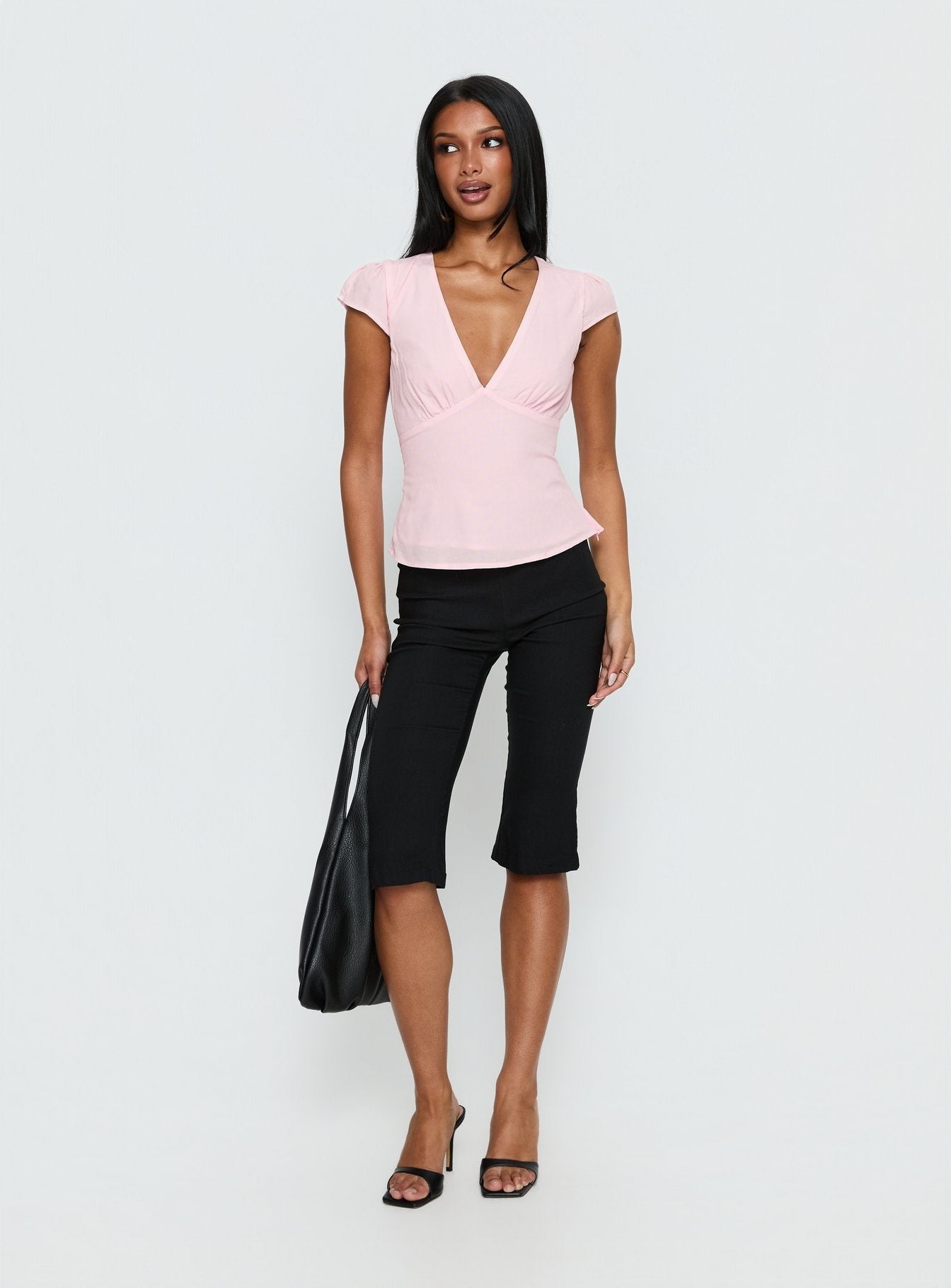 Dalanna Cap Sleeve Top Pink / Lemon Polka
