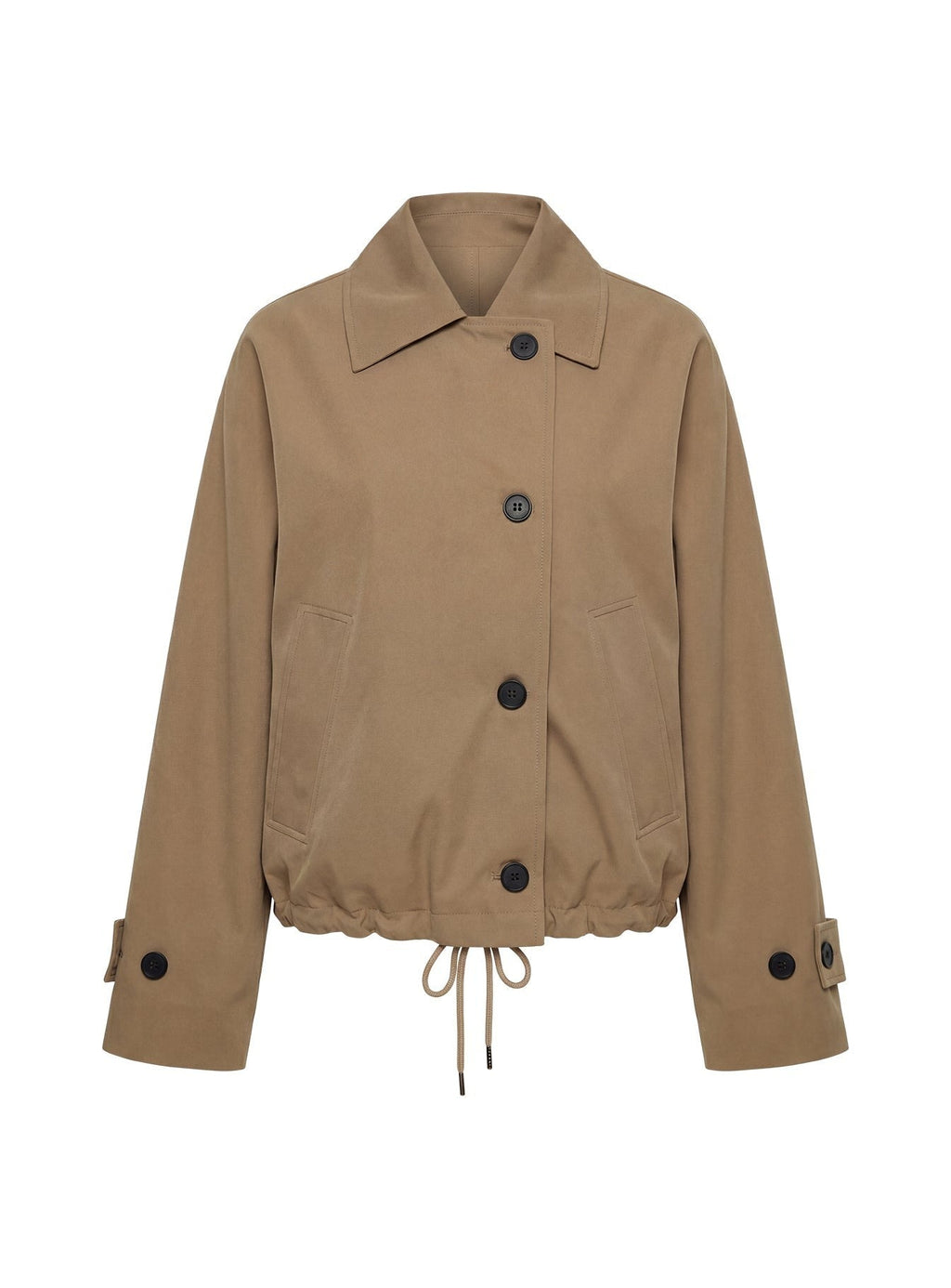 Sandria Cropped Trench Coat Beige