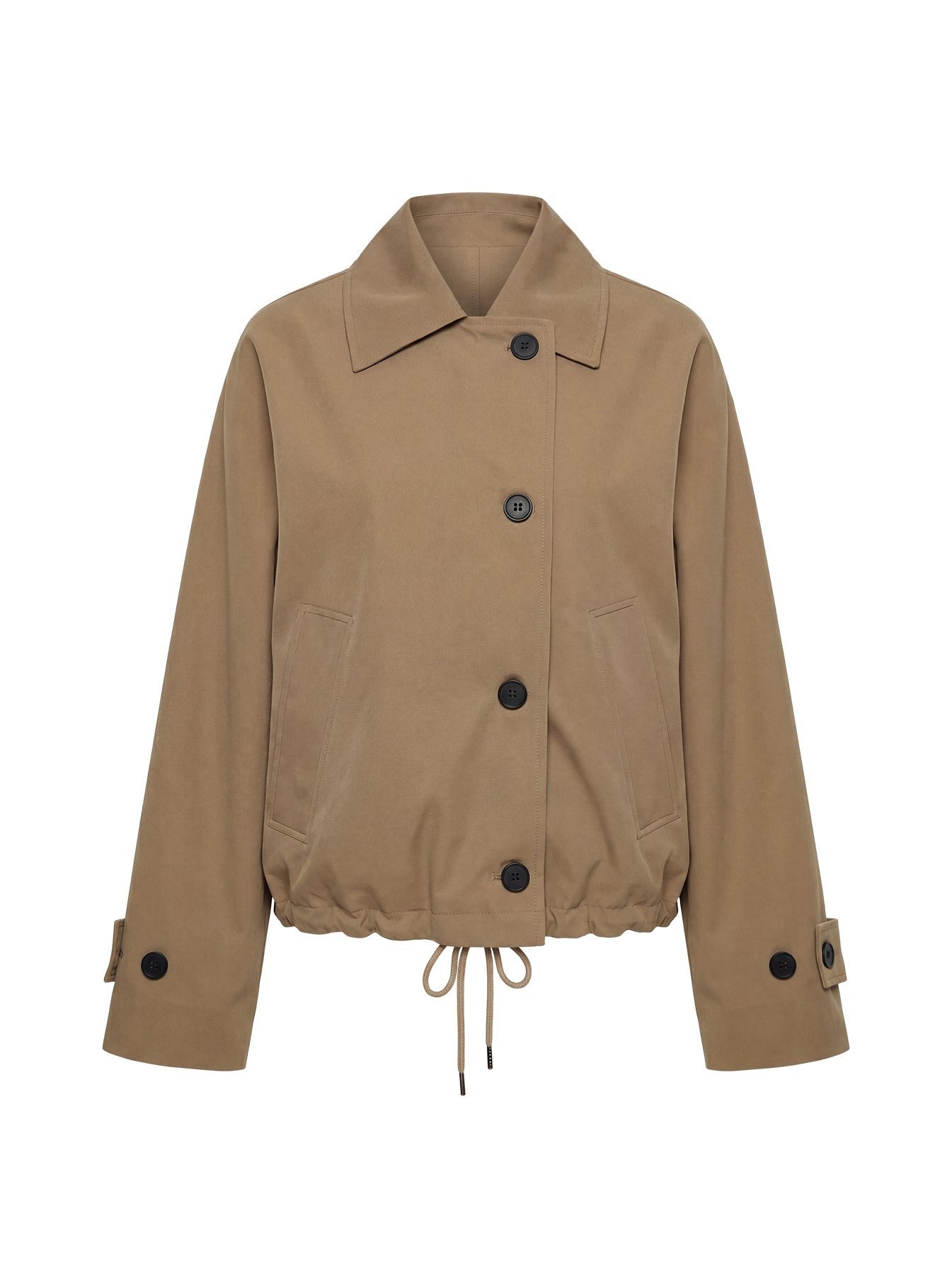 Sandria Cropped Trench Coat Beige