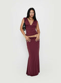 Liorah Foldover Waist Maxi Skirt Red