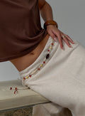 Melvena Bead Detail Woven Belt Multi