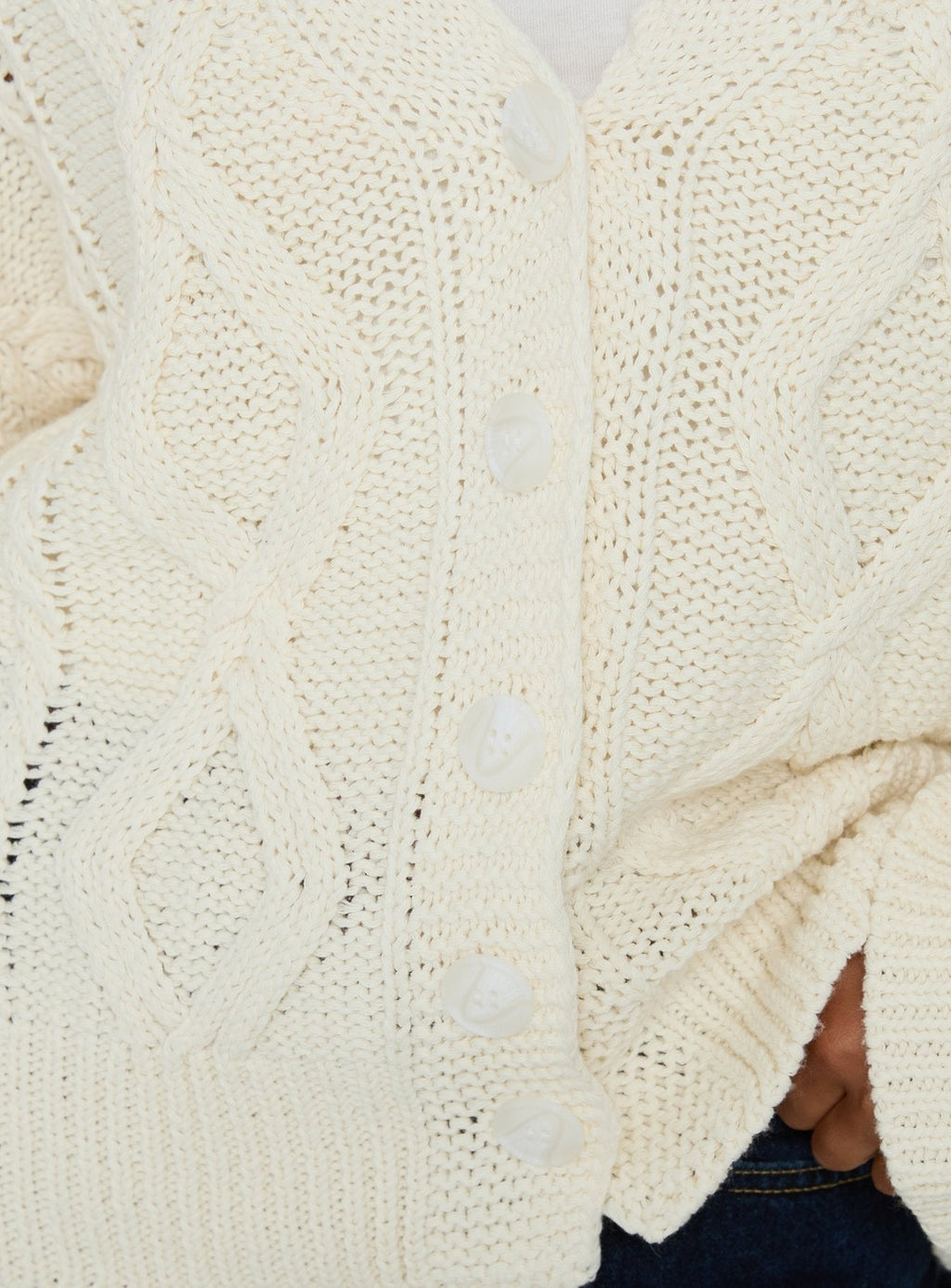 Selfless Love Cable Knit Cardigan Cream