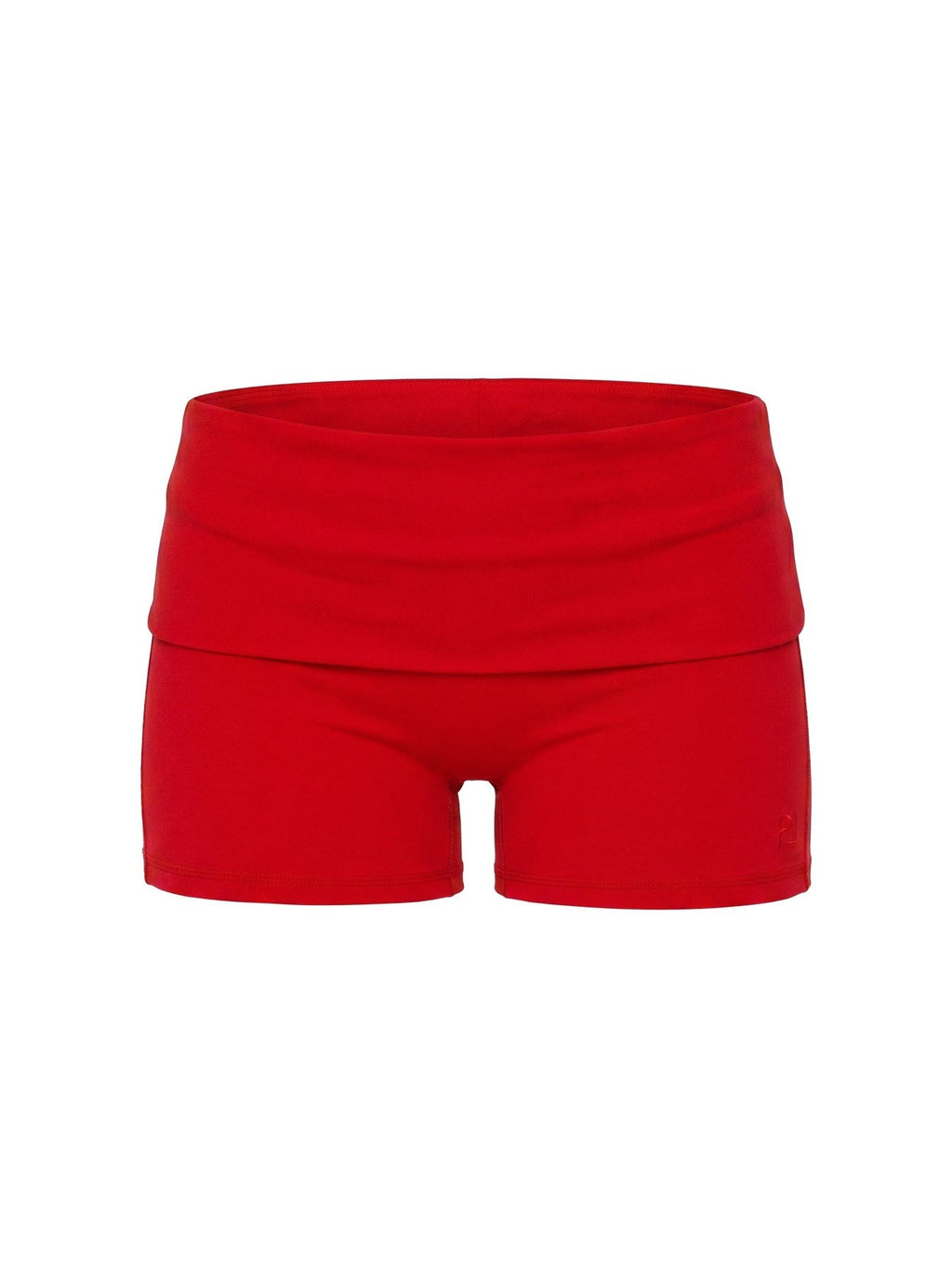 Peak Foldover Micro Shorts Red