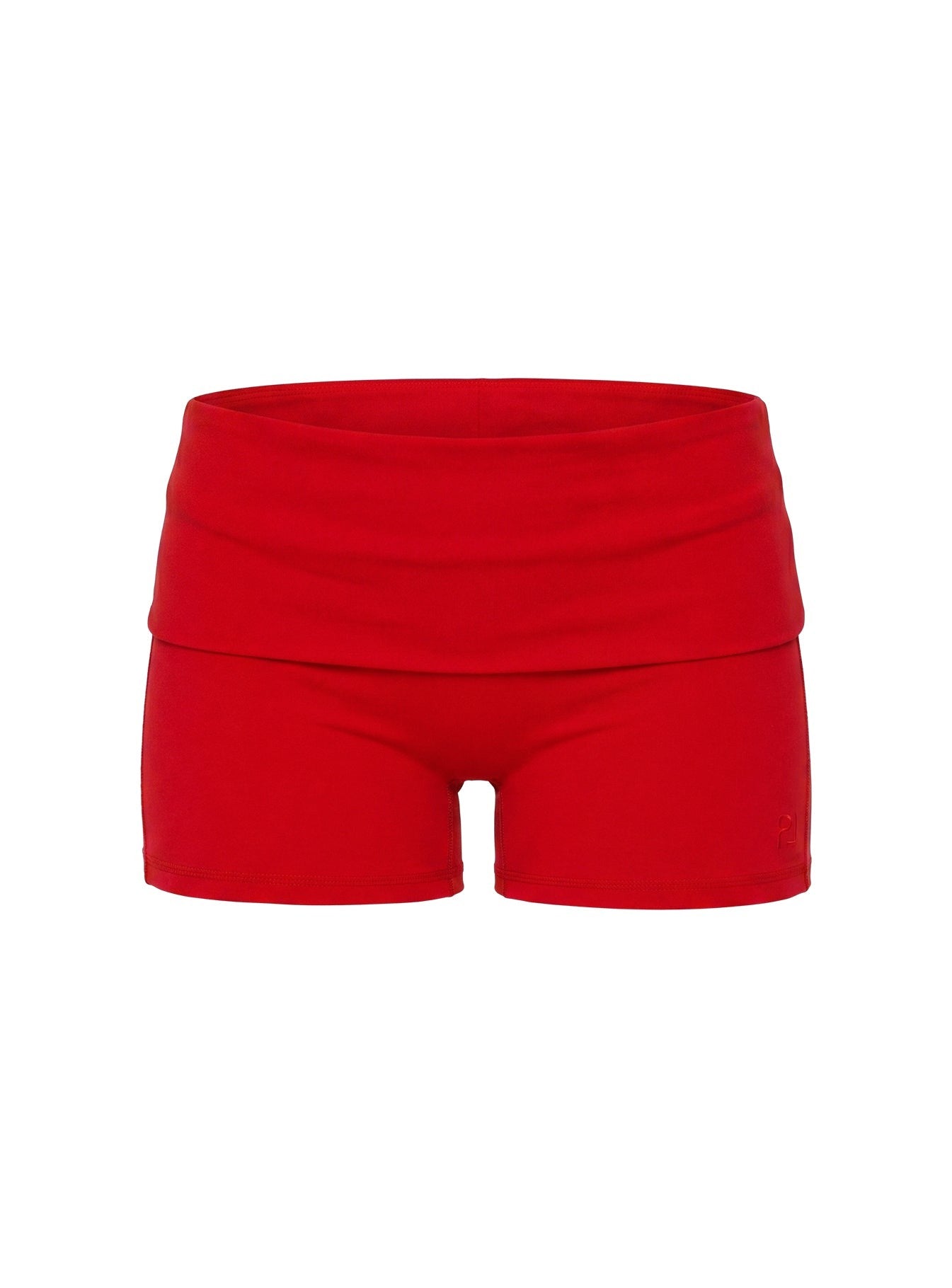 Peak Foldover Micro Shorts Red