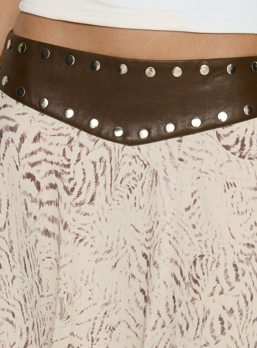Dark Mirage Asymmetrical Midi Skirt Multi