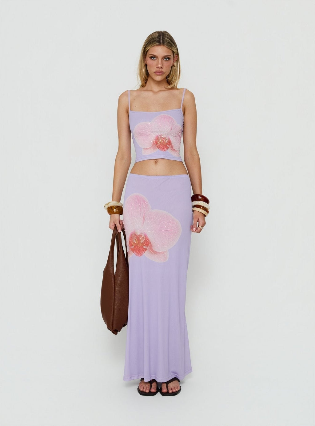 Golden Visions Maxi Skirt Purple Orchid