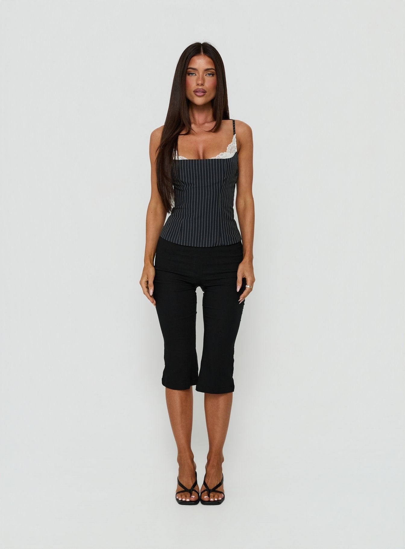 Renaissance Corset Top Navy Pinstripe