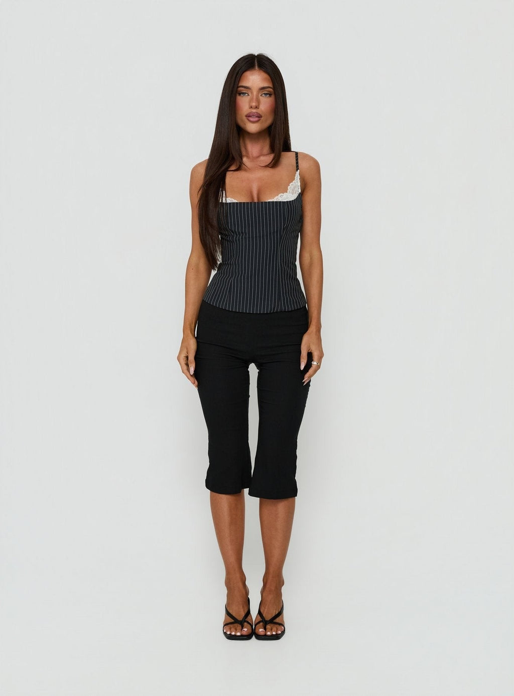Renaissance Corset Top Navy Pinstripe