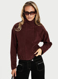 Tayne Funnel Neck Jacket Burgundy