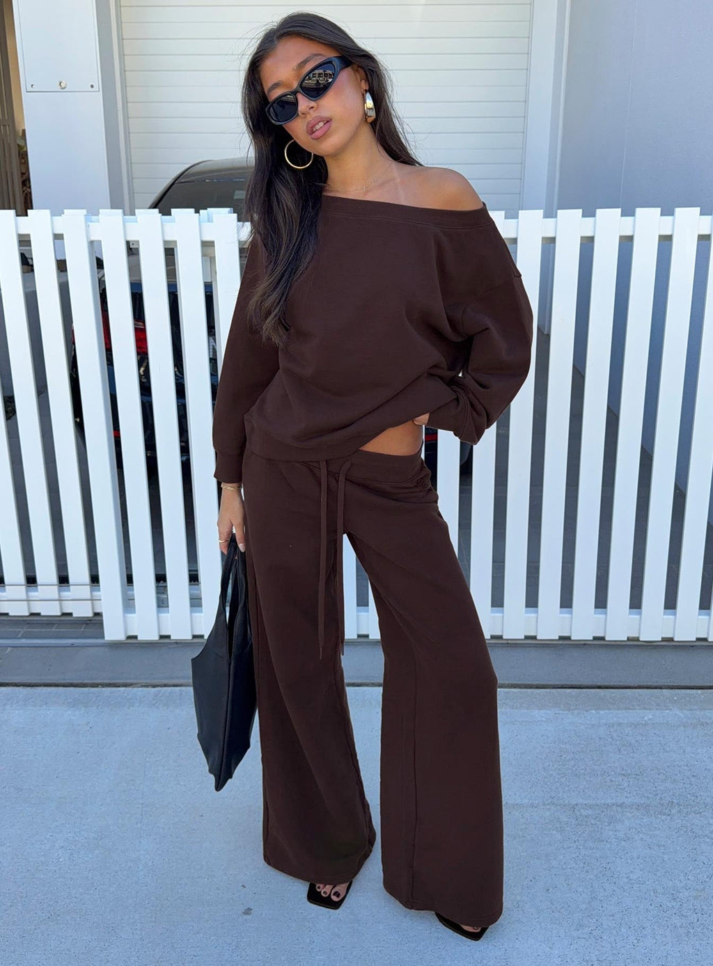 Wellness Off The Shoulder Jumper Brown