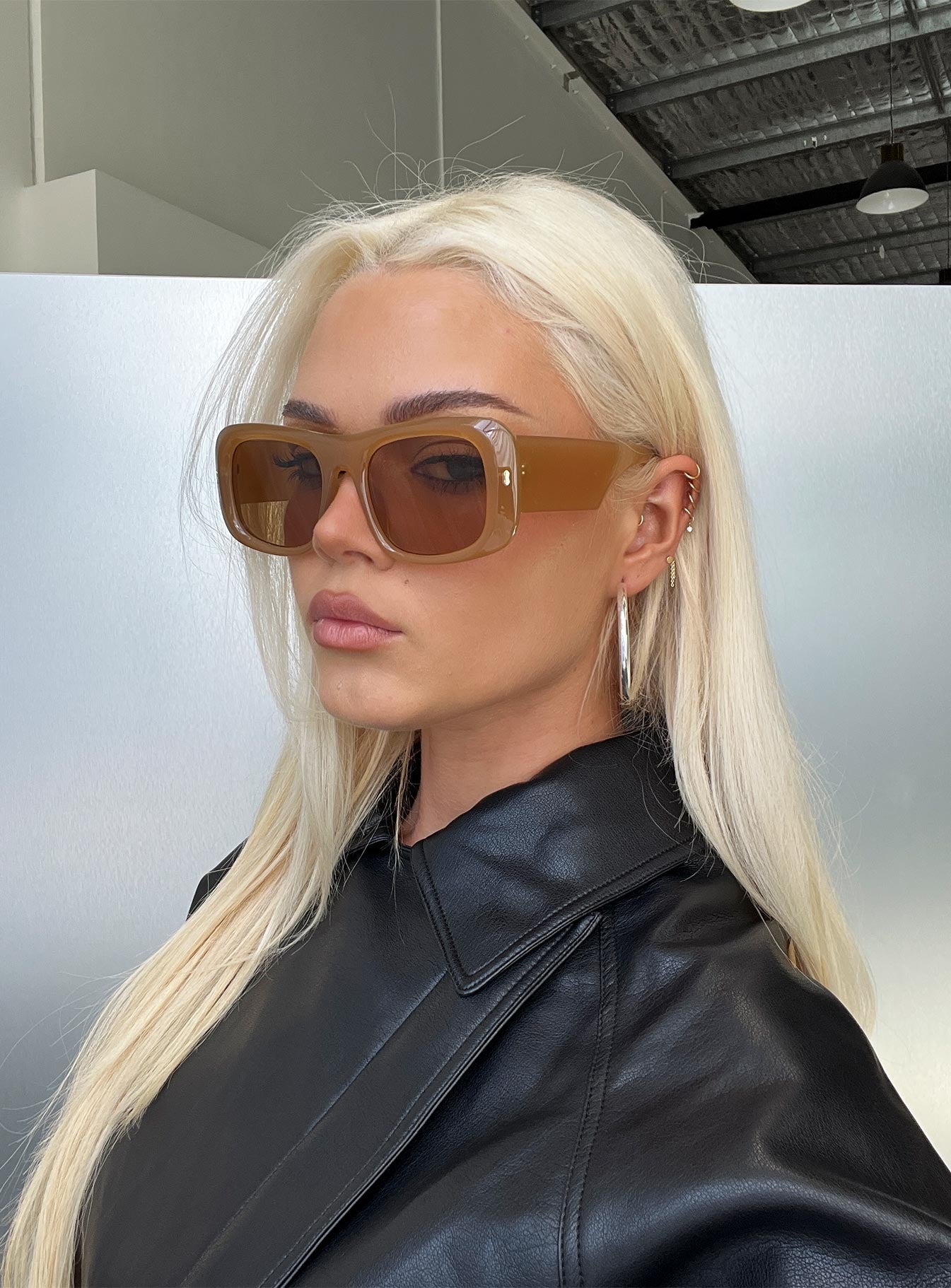 Stick Around Oversized Sunglasses Orange / Yellow