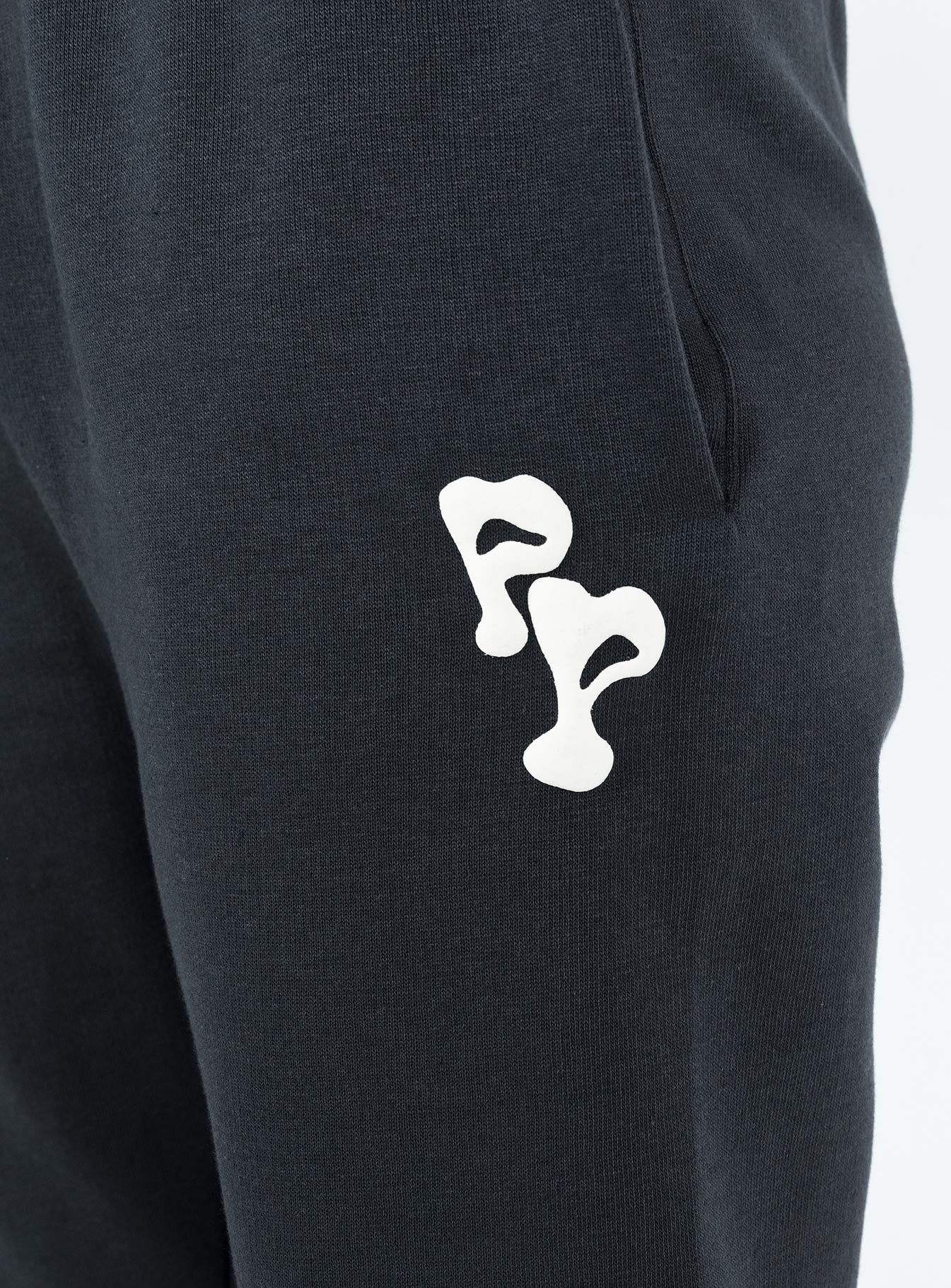 Princess Polly Track Pants Squiggle Text Black Sand / Eggshell
