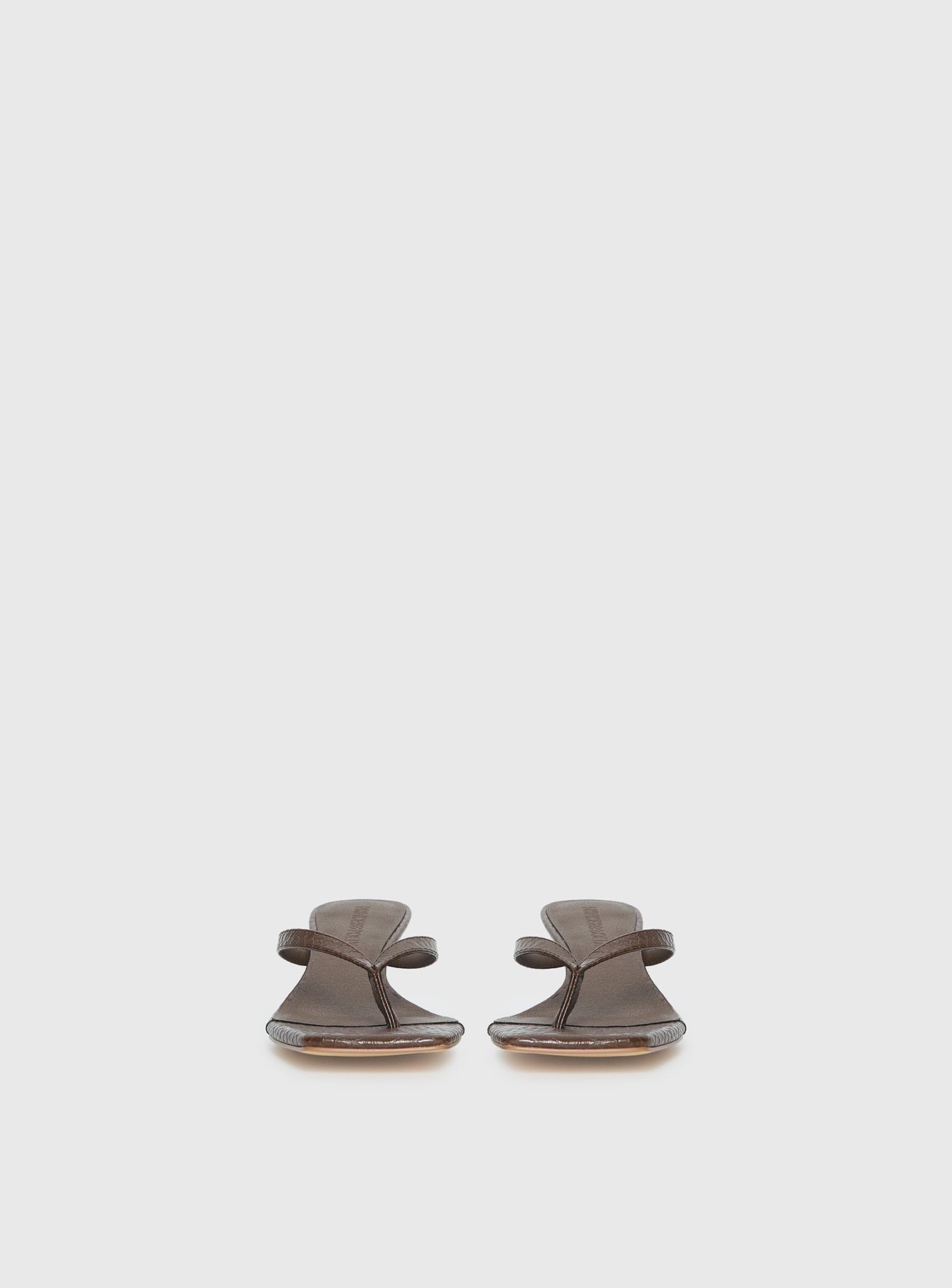 So Exclusive Snake Thong Heels Brown