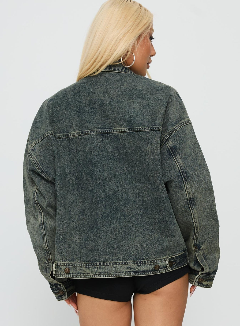 Kier Oversized Denim Jacket Acid Wash