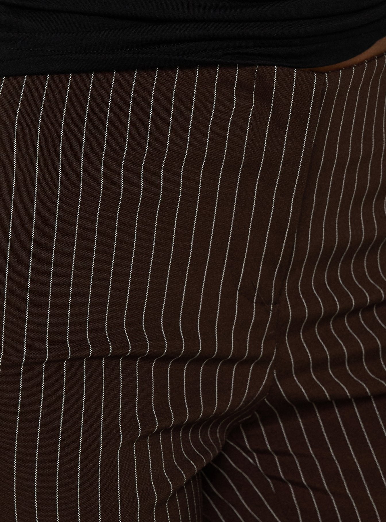 Kinkirk No Waist Flared Pants Chocolate Pinstripe