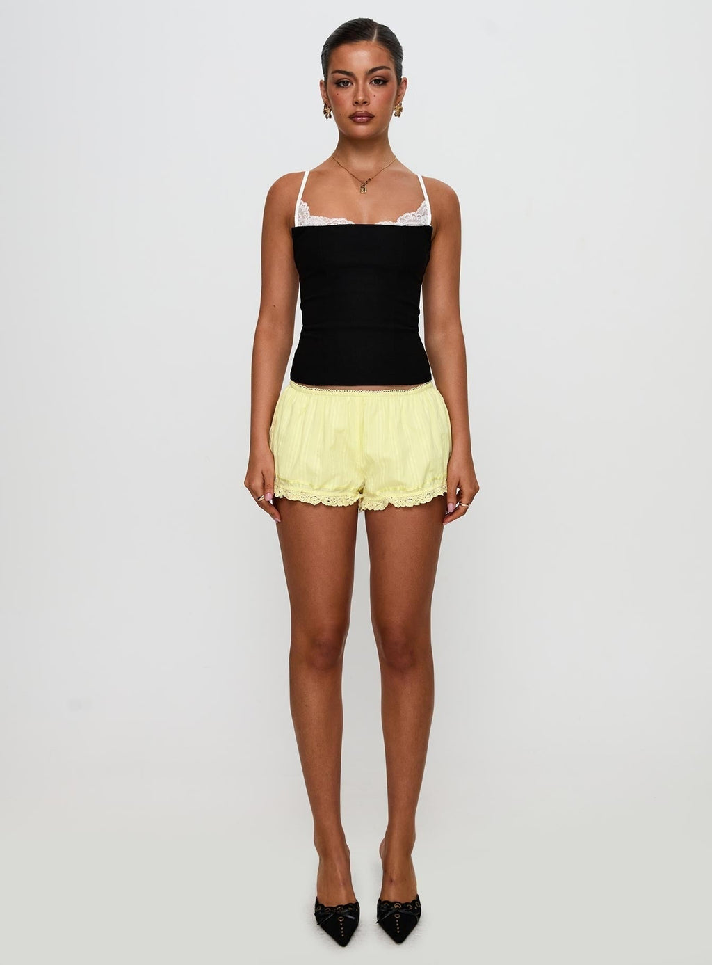 Rhubarb Lace Shorts Lemon Yellow