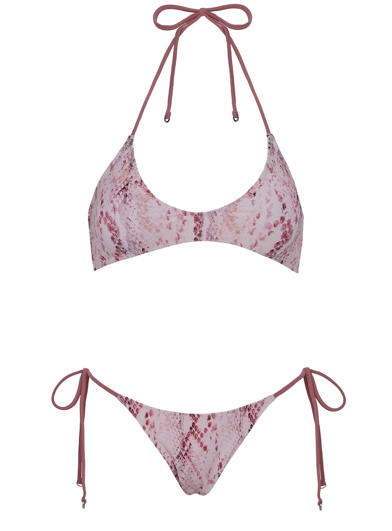 Naysa Tie Side Bikini Bottoms Pink Snake