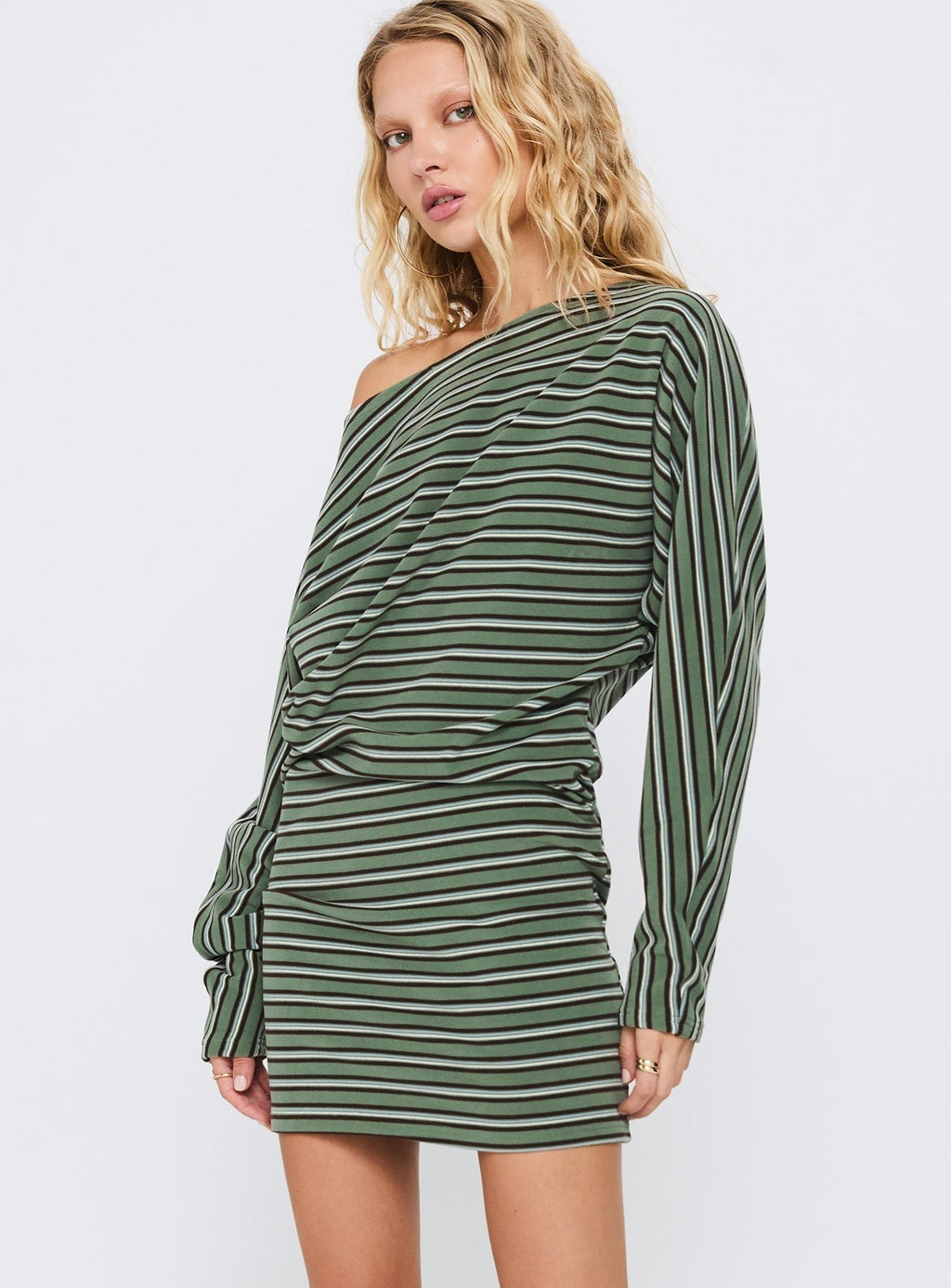 Salley Long Sleeve Mini Dress Stripe