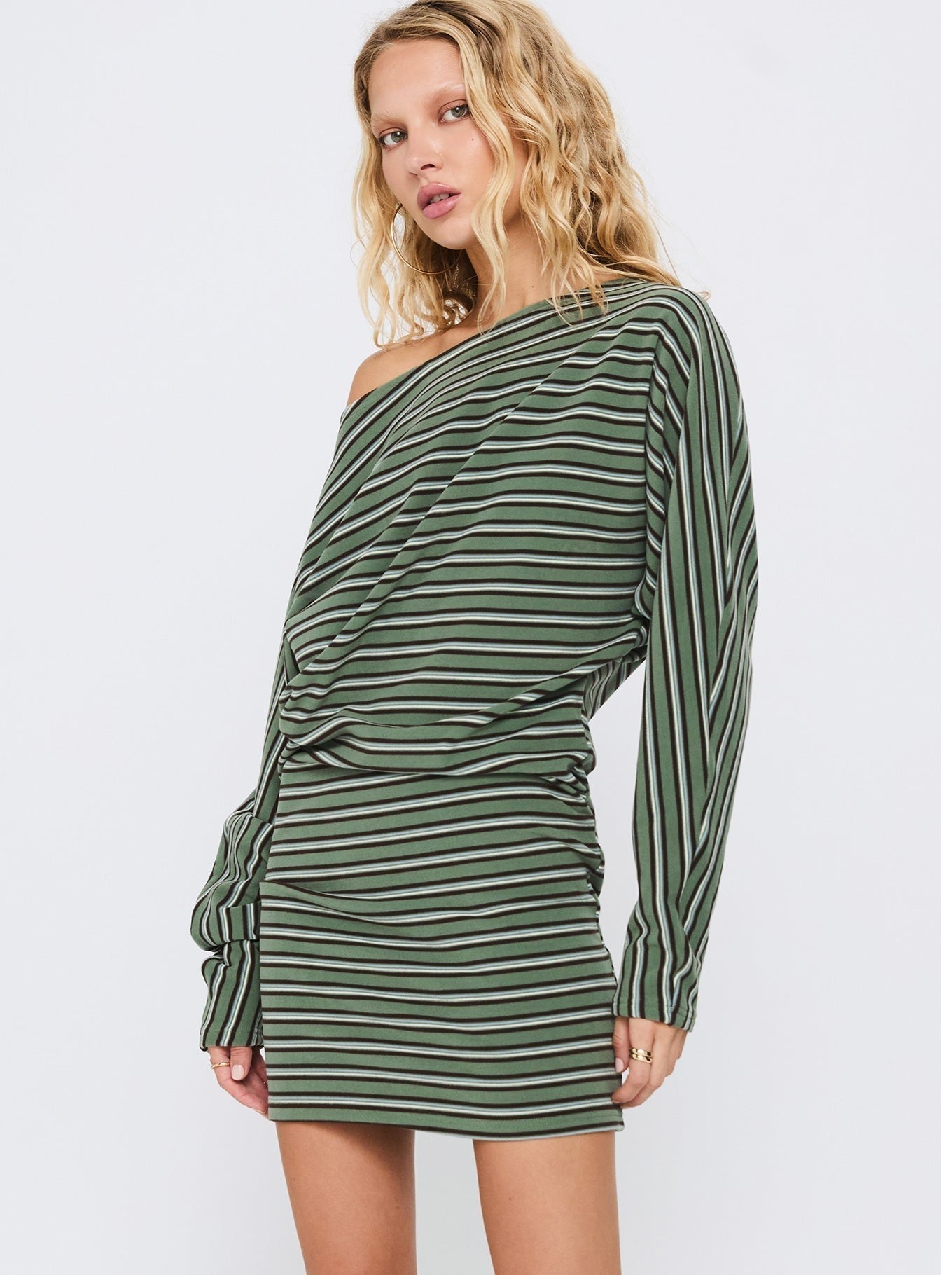 Salley Long Sleeve Mini Dress Stripe
