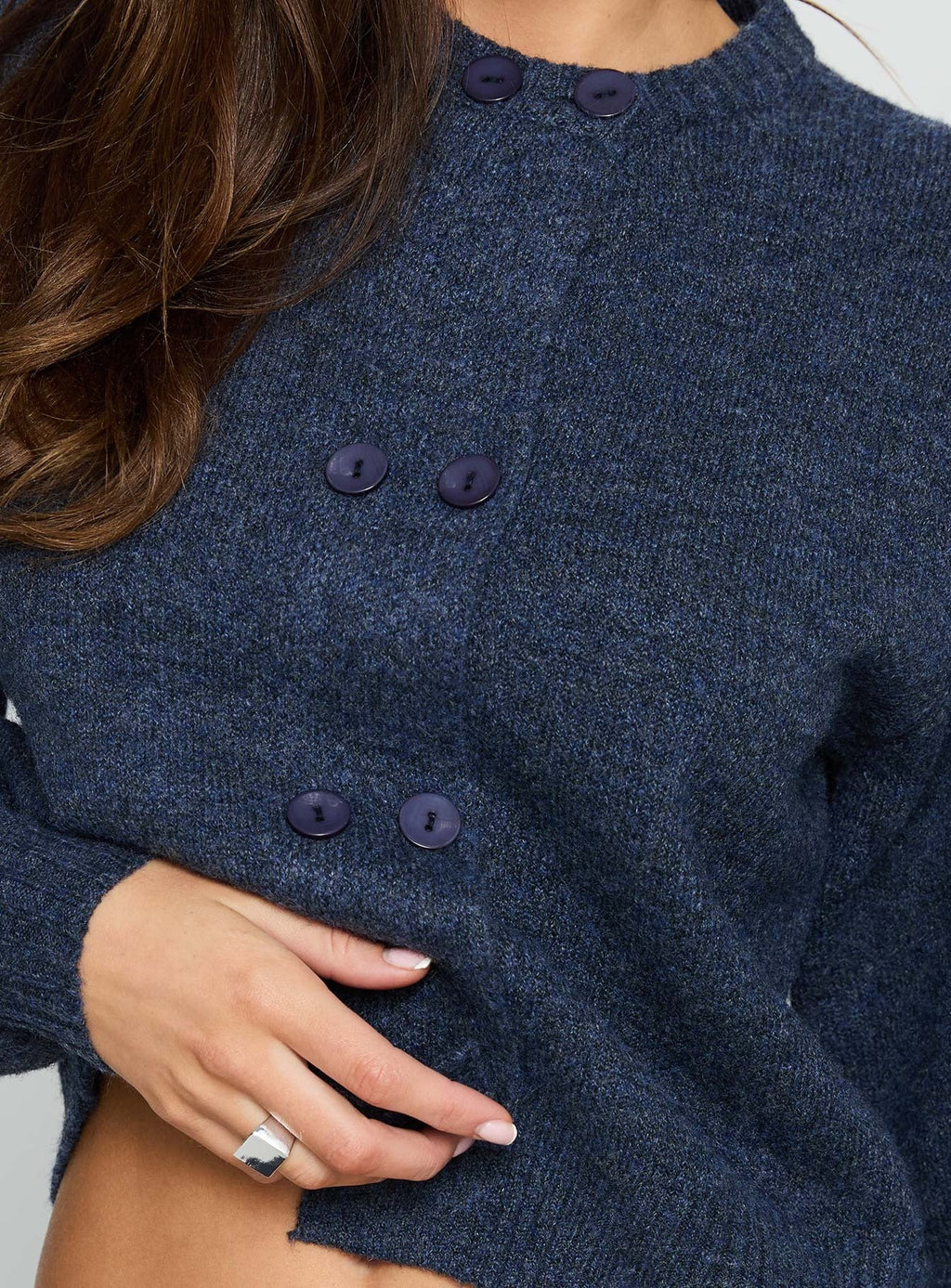 Kammi Button Up Cardigan Navy