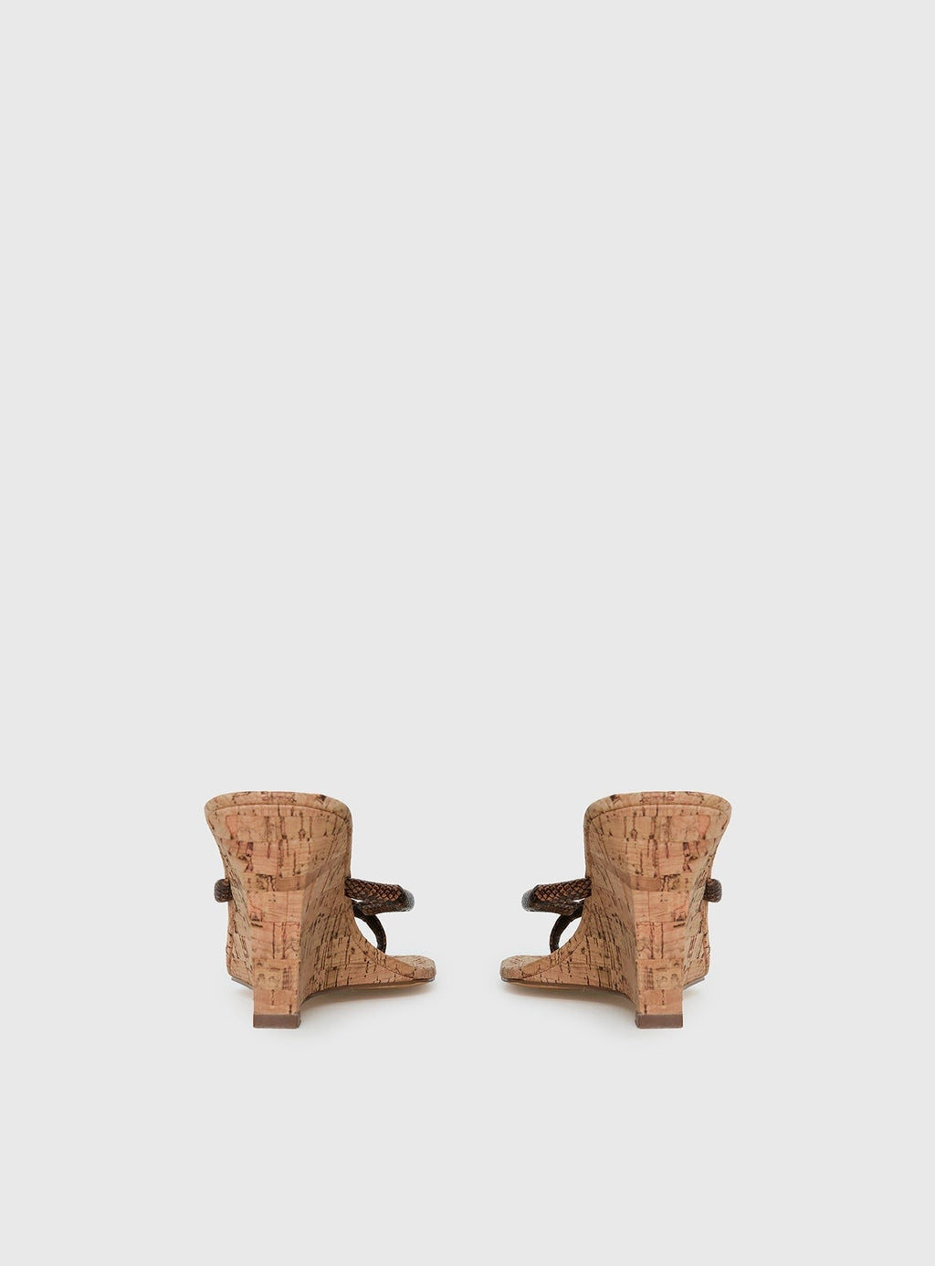 Fluke Cork Wedge Thong Heels Chocolate