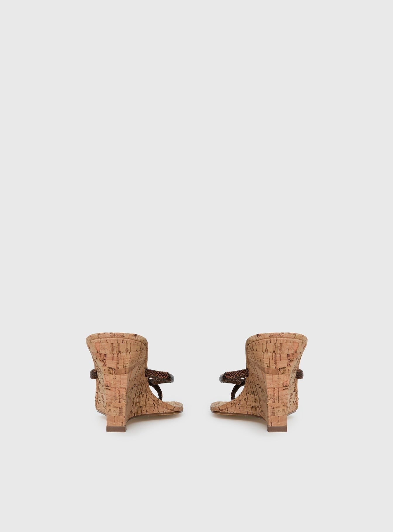 Fluke Cork Wedge Thong Heels Chocolate
