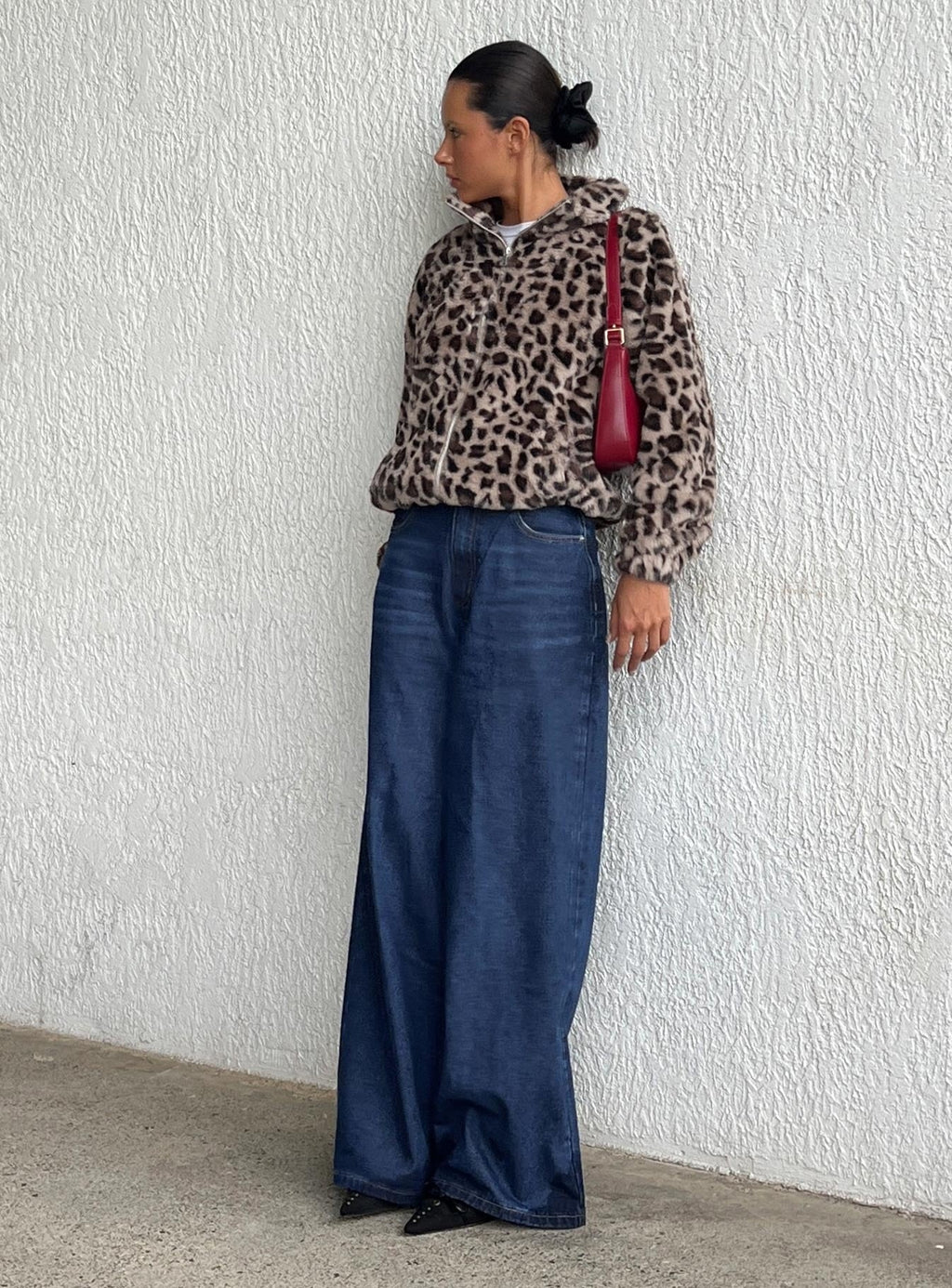 Naylor Mid Rise Wide Leg Jeans Mid Blue Denim Tall