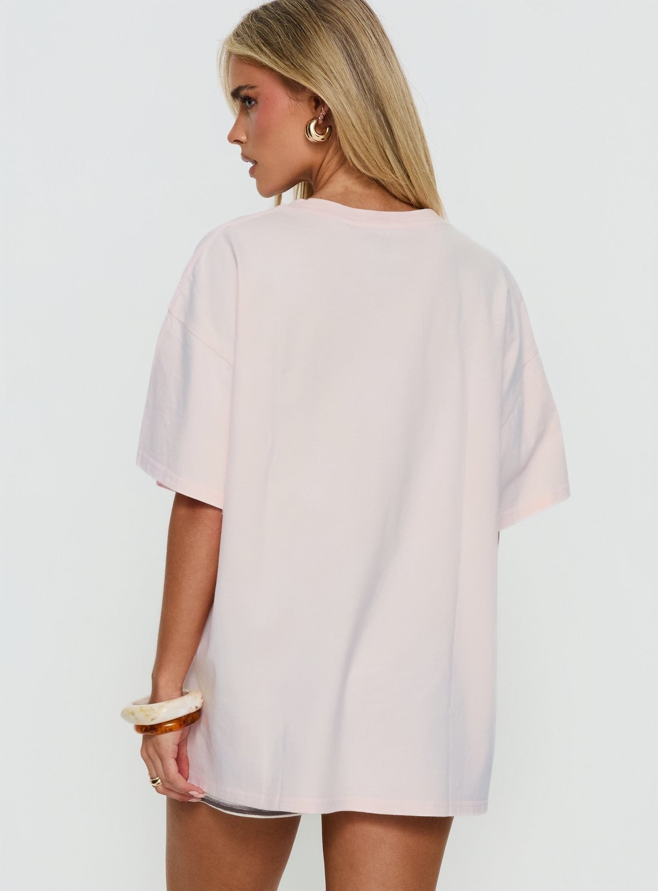 Hawaiian Greetings Oversized Graphic Tee Washed Pink